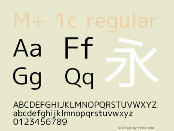 M+ 1c regular Version 1.020 Font Sample