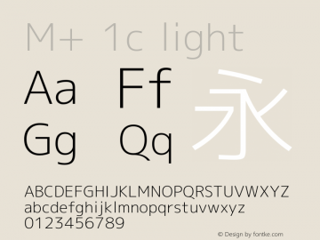 M+ 1c light Version 1.020 Font Sample