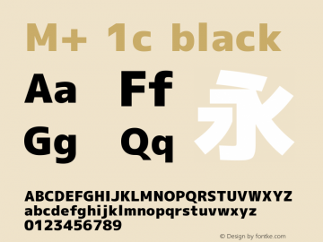 M+ 1c black Version 1.021 Font Sample