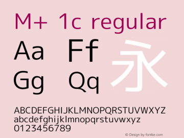 M+ 1c regular Version 1.021 Font Sample