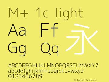 M+ 1c light Version 1.021 Font Sample