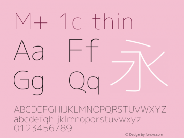 M+ 1c thin Version 1.021 Font Sample