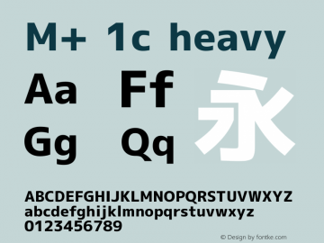 M+ 1c heavy Version 1.022 Font Sample