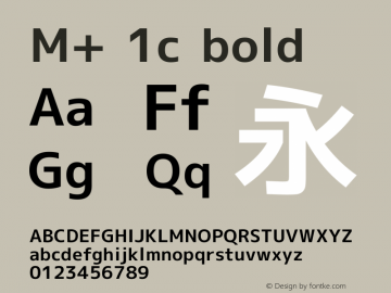 M+ 1c bold Version 1.022 Font Sample
