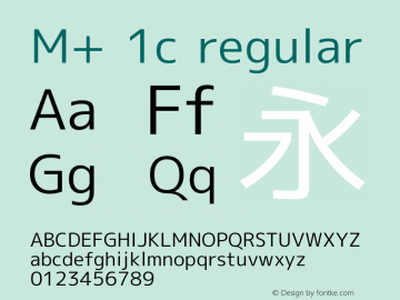 M+ 1c regular Version 1.022 Font Sample