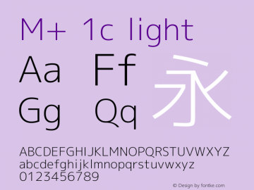 M+ 1c light Version 1.022 Font Sample