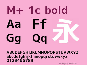 M+ 1c bold Version 1.023 Font Sample