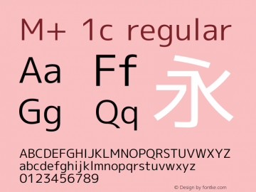 M+ 1c regular Version 1.023 Font Sample