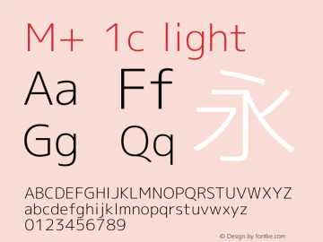 M+ 1c light Version 1.023 Font Sample
