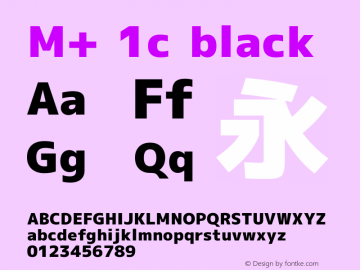 M+ 1c black Version 1.024 Font Sample