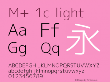 M+ 1c light Version 1.024 Font Sample