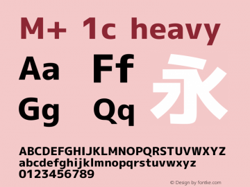 M+ 1c heavy Version 1.025 Font Sample
