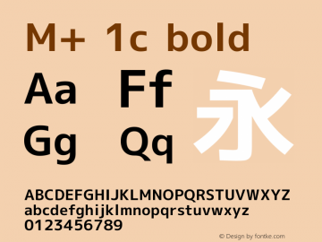 M+ 1c bold Version 1.025 Font Sample
