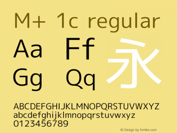 M+ 1c regular Version 1.025 Font Sample