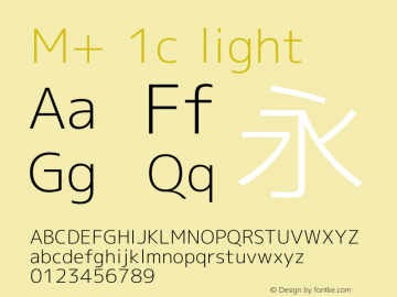 M+ 1c light Version 1.025 Font Sample