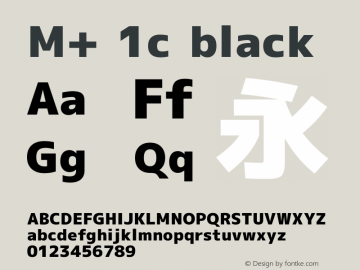 M+ 1c black Version 1.026 Font Sample