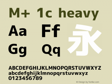 M+ 1c heavy Version 1.026 Font Sample