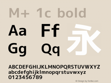 M+ 1c bold Version 1.026 Font Sample