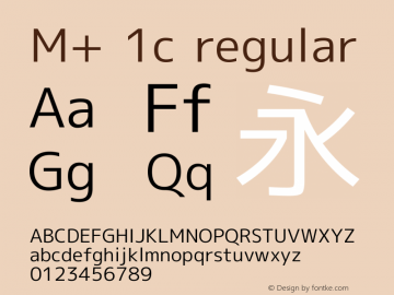 M+ 1c regular Version 1.026 Font Sample