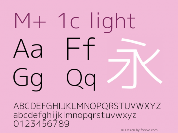 M+ 1c light Version 1.026 Font Sample