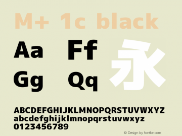 M+ 1c black Version 1.027 Font Sample