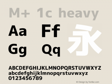 M+ 1c heavy Version 1.027 Font Sample