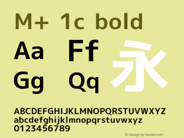 M+ 1c bold Version 1.027 Font Sample