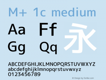 M+ 1c medium Version 1.027 Font Sample