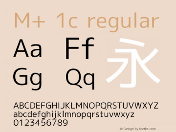 M+ 1c regular Version 1.027 Font Sample