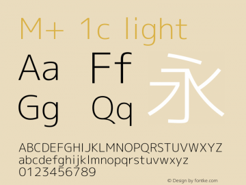 M+ 1c light Version 1.027 Font Sample