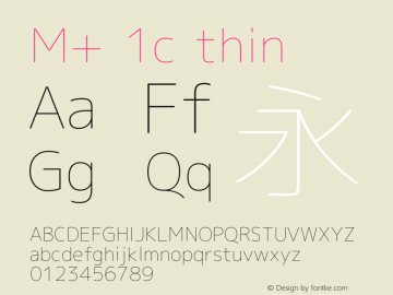 M+ 1c thin Version 1.027 Font Sample