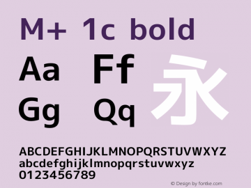 M+ 1c bold Version 1.028 Font Sample