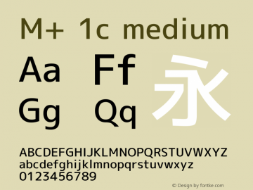 M+ 1c medium Version 1.028 Font Sample