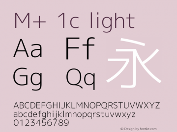 M+ 1c light Version 1.028 Font Sample