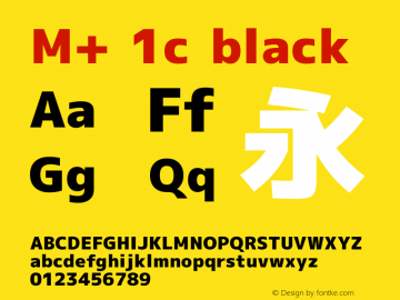 M+ 1c black Version 1.029 Font Sample