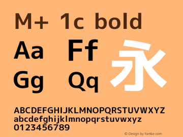 M+ 1c bold Version 1.029 Font Sample