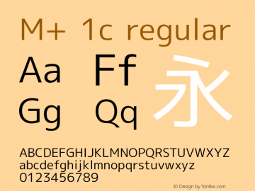 M+ 1c regular Version 1.029 Font Sample