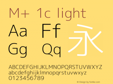 M+ 1c light Version 1.029 Font Sample