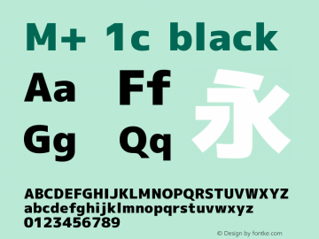 M+ 1c black Version 1.030 Font Sample