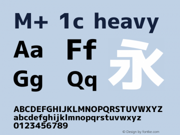M+ 1c heavy Version 1.030 Font Sample