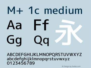 M+ 1c medium Version 1.030 Font Sample