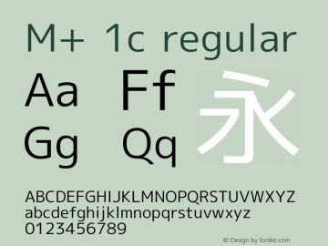 M+ 1c regular Version 1.030 Font Sample