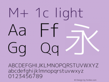 M+ 1c light Version 1.030 Font Sample