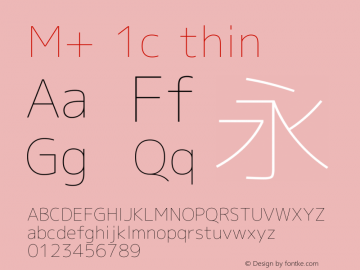 M+ 1c thin Version 1.030 Font Sample