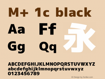 M+ 1c black Version 1.031 Font Sample