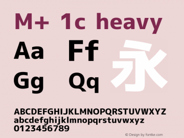 M+ 1c heavy Version 1.031 Font Sample