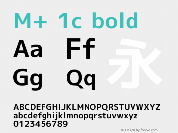 M+ 1c bold Version 1.031 Font Sample