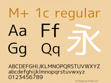 M+ 1c regular Version 1.031 Font Sample