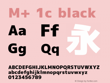 M+ 1c black Version 1.032 Font Sample