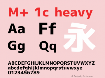 M+ 1c heavy Version 1.032 Font Sample